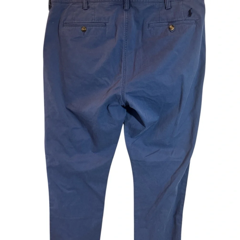 Polo Ralph Lauren Indigo Blu Polo Chino Stretch Straight Fit Mens Pants Sz 38x32